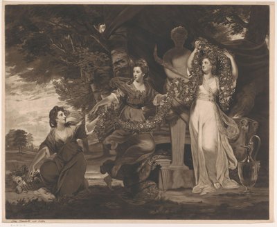 Portrait de Barbara Beresford, Elizabeth Gardiner et Anne Townshend en tant que les trois grâces - Thomas Watson