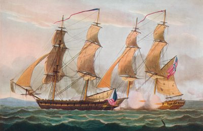 Un duel entre bricks, vers 1817 - Thomas Whitcombe