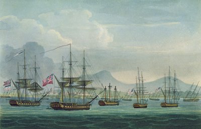 Capture du Maria Riggersbergen le 18 octobre 1806, gravée par J. Bailey pour 