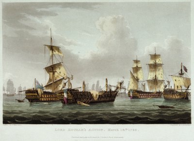 La bataille navale dirigée par Lord William Hotham (1736-1813), le 14 mars - Thomas Whitcombe