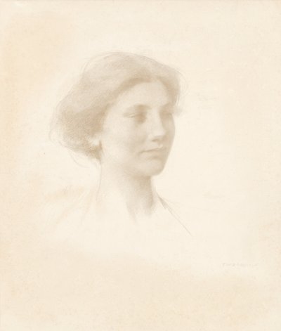 Tête de fille - Thomas Wilmer Dewing