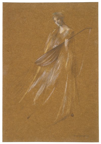 Dame mit Laute - Thomas Wilmer Dewing