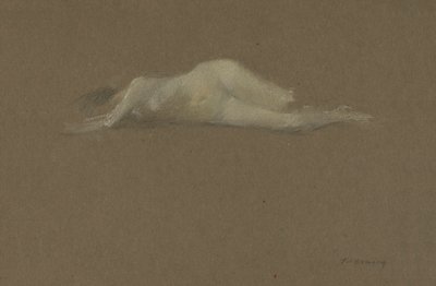 Femme nue sur le côté - Thomas Wilmer Dewing