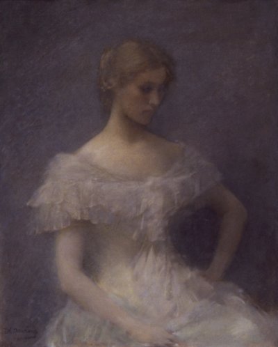 Jeune fille assise - Thomas Wilmer Dewing