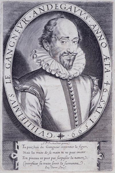 Portrait de Guillaume Le Gangneur (1553-1624), secrétaire de la chambre du roi de France - Thomas de Leu
