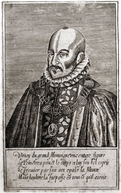 Portrait de Michel de Montaigne (1533-1592), écrivain français. Gravure de Thomas de Leu (1560-1612) - Thomas de Leu