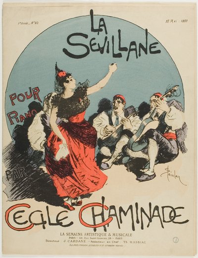 Ouverture de La femme de Séville, pour piano, par Cécile Chaminade - Théophile Alexandre Pierre Steinlen