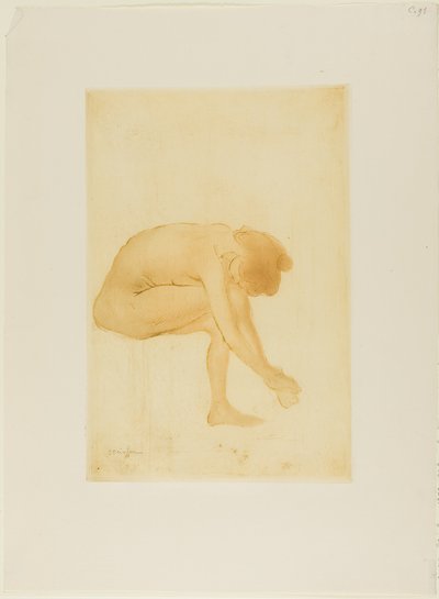 Femme assise se séchant les pieds - Théophile Alexandre Pierre Steinlen