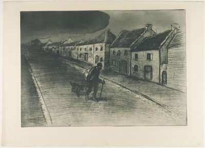 Tramping Passing Through a Sleeping Village (Traîneau traversant un village endormi) - Théophile Alexandre Pierre Steinlen