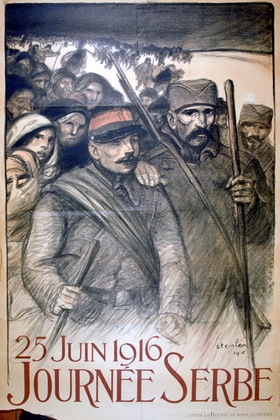 25 juin 1916 - Journée de la Serbie, affiche française de la Première Guerre mondiale, 1916 - Théophile Alexandre Steinlen