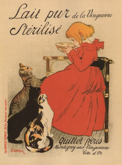 Lait pur stérilisé de la Vingeanne Affiche, années 1890 - Théophile Alexandre Steinlen