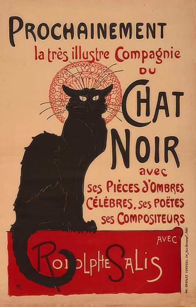 Prochainement la très illustre Compagnie du Chat Noir avec Rodolphe Salis (2e version). France, 1896, Imp. Charles Verneau, Paris - Théophile Alexandre Steinlen