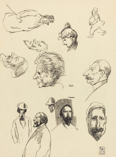 Études de figures et de têtes, fin 19e-début 20e siècle - Théophile Alexandre Steinlen