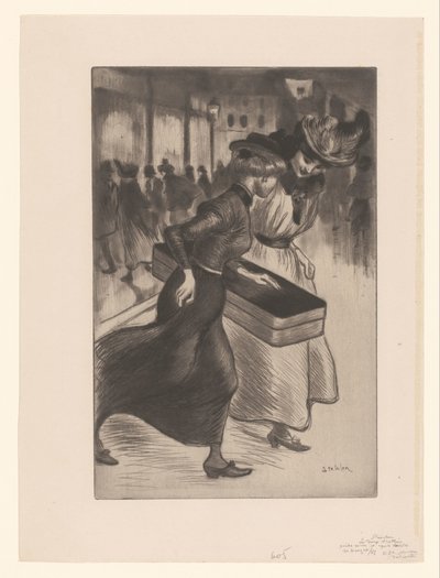 Deux femmes marchant dans la rue - Théophile Alexandre Steinlen