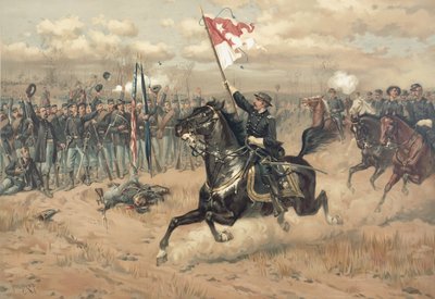 La célèbre chevauchée de Sheridan à la bataille de Cedar Creek en Virginie en 1864 - Thure de Thulstrup