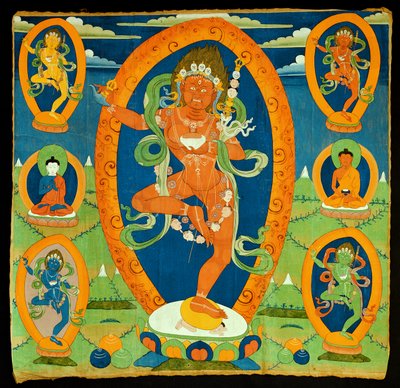 Thangka représentant La Dakini Vajravarahi (Do rje pag mo), Tibétain, 19ème siècle - Tibetan School