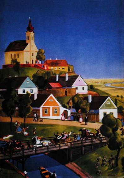 Le village hongrois typique, illustration d
