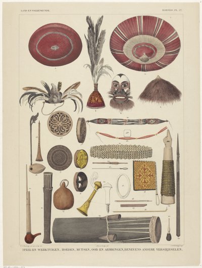 Feuille avec objets de Bornéo - Tieleman Cato Bruining