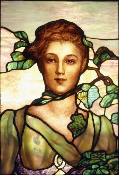Portrait en vitrail, c.1900 - Tiffany Studios