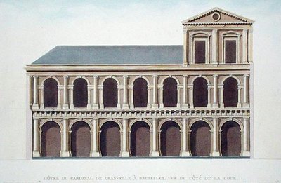 Vue latérale de la résidence du cardinal de Granvelle (1517-86), Bruxelles, de 
