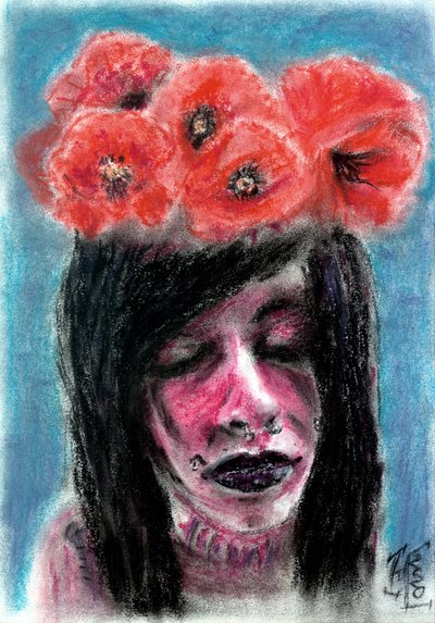 Le rêveur aux coquelicots rouges - Tim Hoinkis