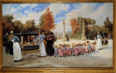 Promenade des enfants aux Tuileries - Timoleon Marie Lobrichon