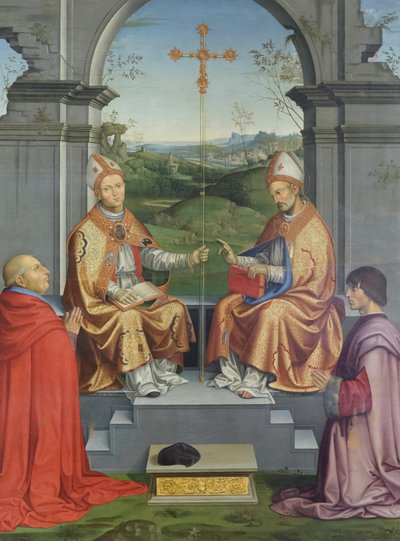 Saints Thomas Becket et Martin de Tours adorés par l