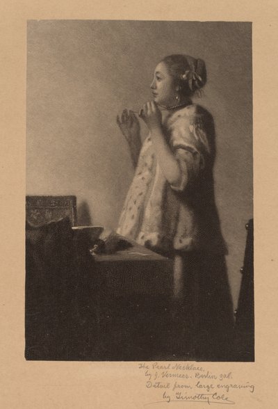 Le collier de perles - Timothy Cole after Johannes Vermeer