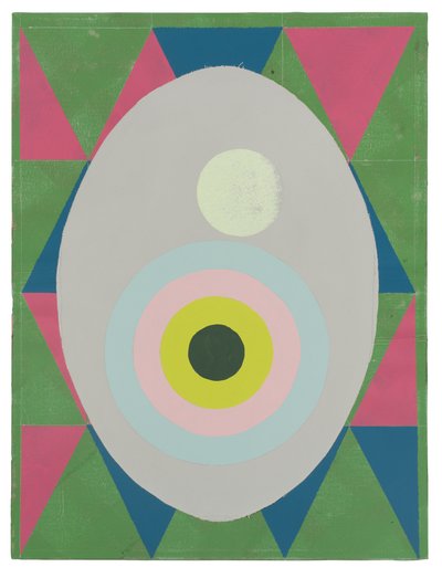 Egg is the Answer, 2023 (latex, collage et émail sur toile) - Timothy Gierschick II