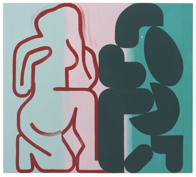 Io et Jupiter (Myth Behaving), 2022 (latex sur toile) - Timothy Gierschick II