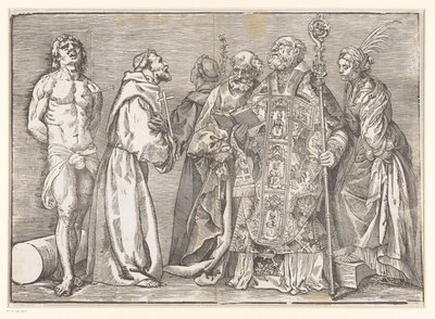 Six saints debout - Titiaan