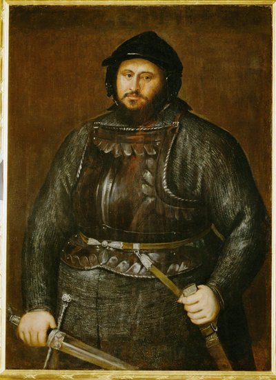 Johann Friedrich, prince-électeur de Saxe en armure ... (peinture sur toile) - Titian (c.1488-1576)
