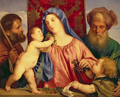 Madone des cerises avec Joseph, Saint Zacharie et Jean-Baptiste - Tiziano Vecelli