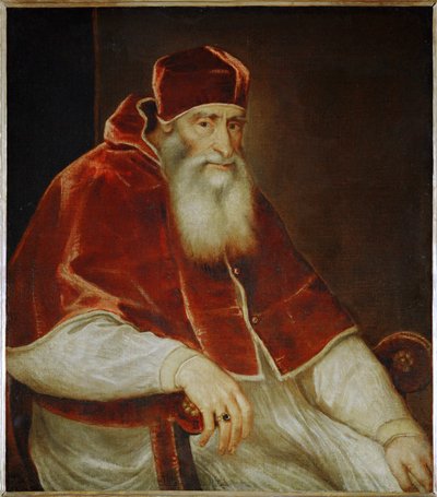 Le pape Paul III Farnèse ... (peinture sur toile) - Titian (c.1488-1576)