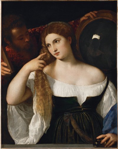 Femme avec un miroir - Titian (c.1488-1576)