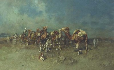 Une caravane arabe - Tito Pelliciotti
