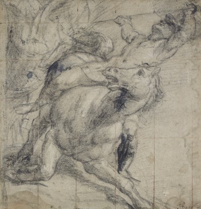 Cheval et cavalier tombant, vers 1537 - Tiziano Vecelli