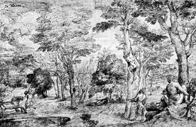 Paysage avec satyres, vers 1530-1540, 1937 - Tiziano Vecelli