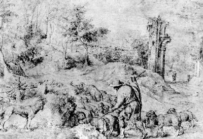 Paysage avec berger et troupeau, c1520 - Tiziano Vecelli