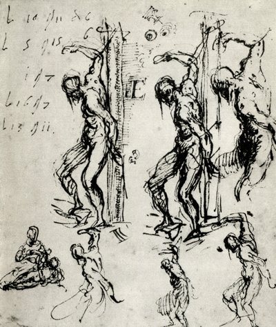 Esquisses pour le Saint Sébastien à Brescia, vers 1518, 1937 - Tiziano Vecelli