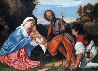 La Sainte Famille avec un berger, vers 1510 - Tiziano Vecelli