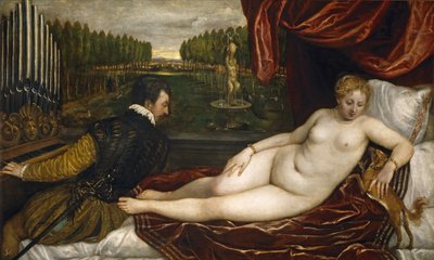 Vénus, un organiste et un petit chien - Tiziano Vecelli