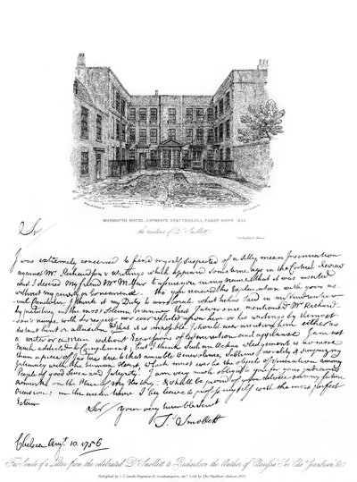 Lettre du Dr Smollett à Samuel Richardson - Tobias George Smollett