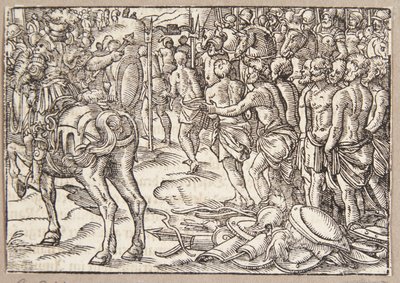 Cincinnatus ordonne aux Aequians de passer sous le joug - Tobias Stimmer
