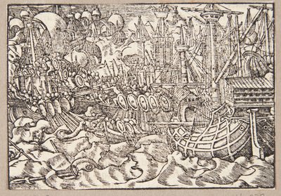 Gaius Duillius vainc les Carthaginois dans une bataille navale - Tobias Stimmer
