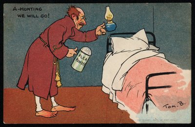 Homme chassant les puces dans son lit - Tom Browne