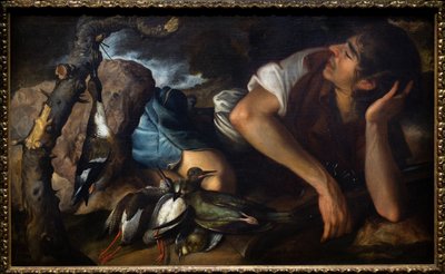 Chasseur endormi dans un paysage - Tomas Yepes