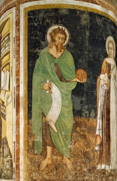 Sainte Agnès et Saint Jean-Baptiste, détail de la colonne décorée - Tomaso da (late 15th century) Modena