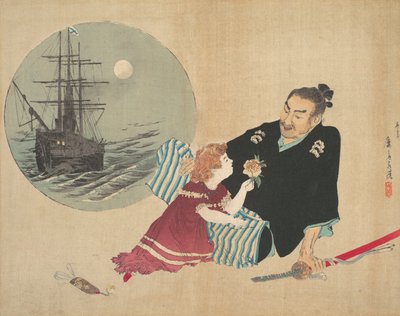 Navire noir, Kurofune, illustration du Bugei Kurabu Literary Club - Tomioka Eisen