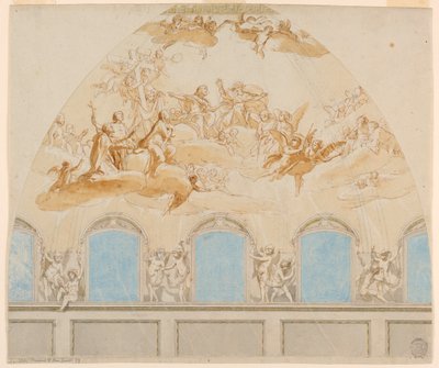 Projet pour une fresque dans le dôme de la cathédrale de Citta di Castello - Tommaso Maria Conca